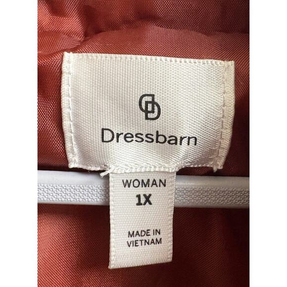 Dressbarn Women’s 1X Quilted Vest Rust Red Pockets Zip Front Sleeveless - Picture 3 of 5